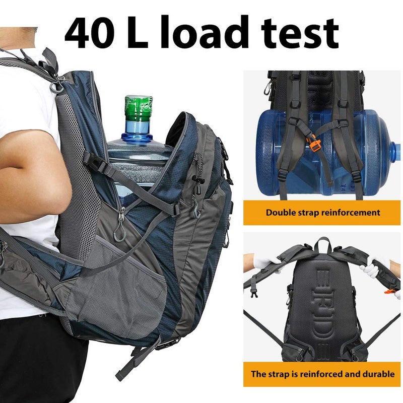 FENGDONG 40L Waterproof Lightweight Outdoor Daypack Hiking,Camping,Travel Backpack for Men Women Blue - Image 4